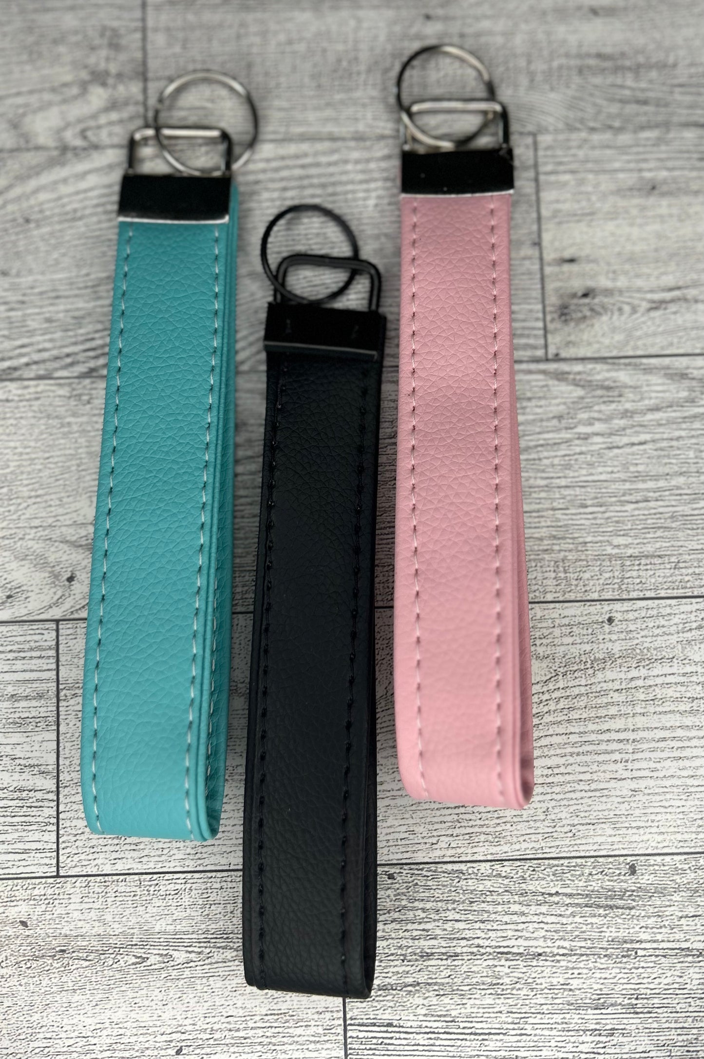 Faux Leather Wristlet Keychains