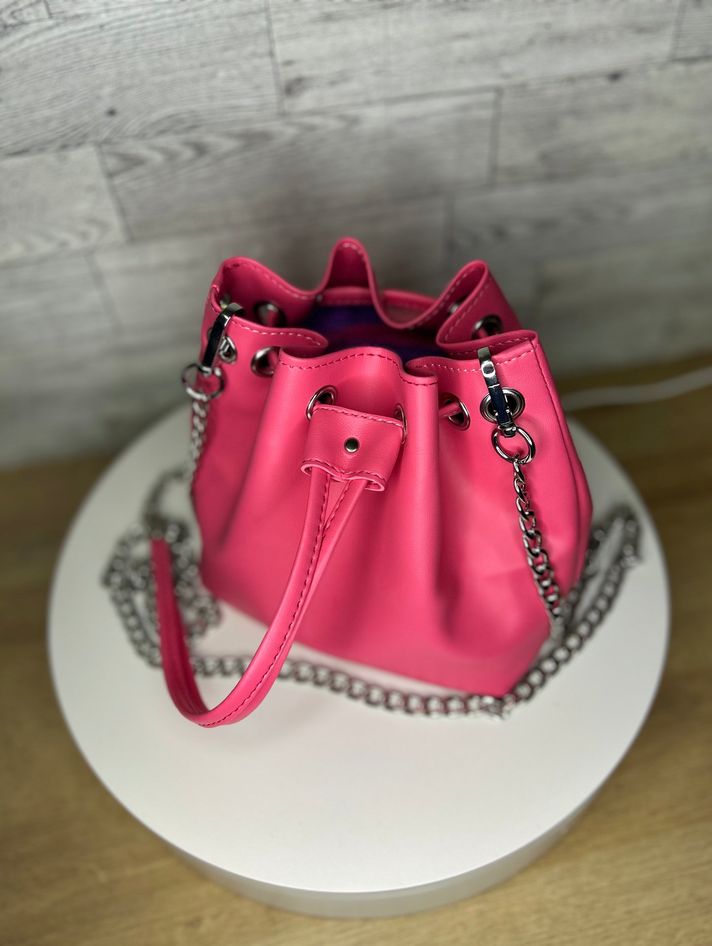 Hot Pink Shimere Bucket Bag