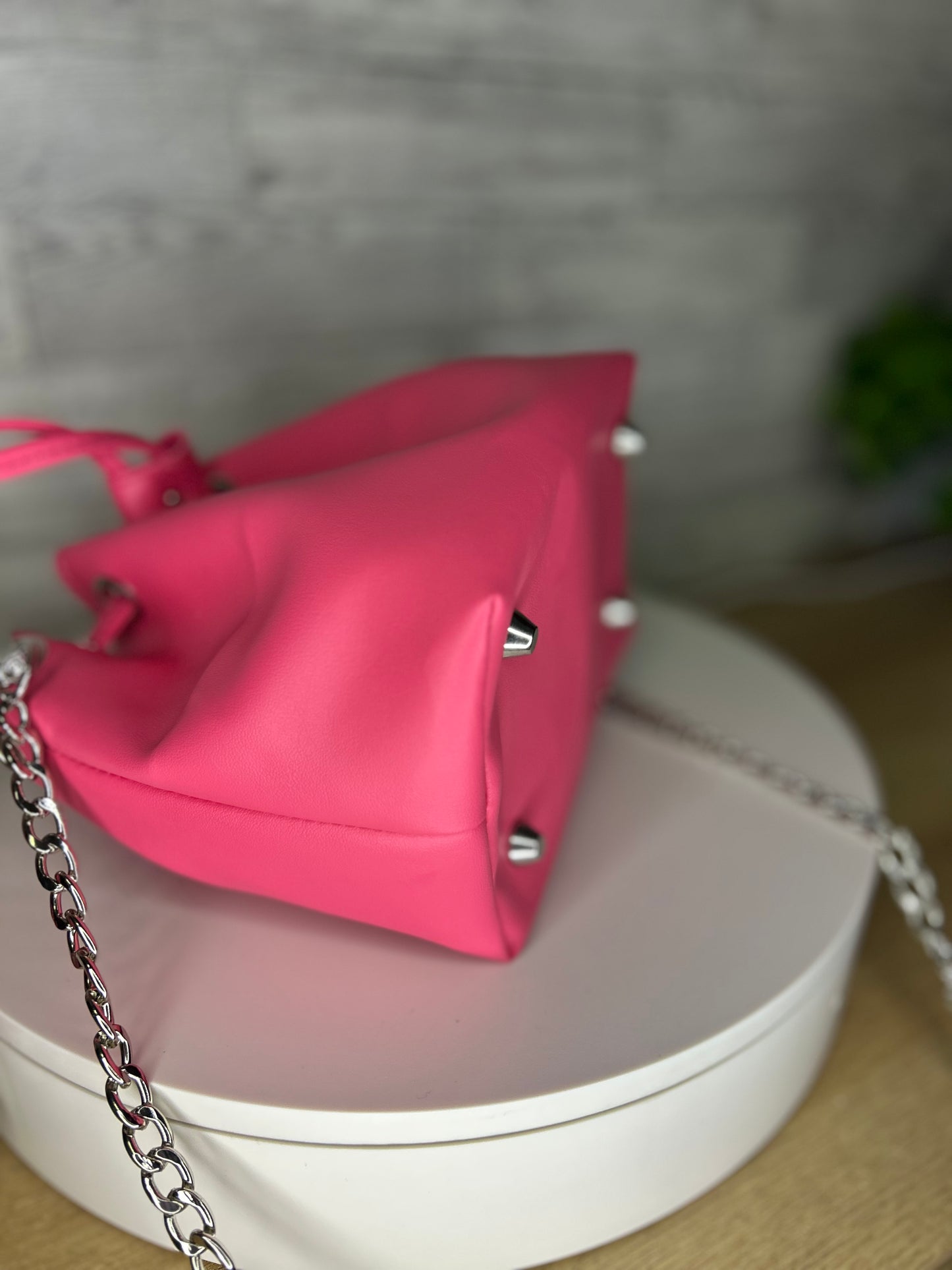 Hot Pink Shimere Bucket Bag