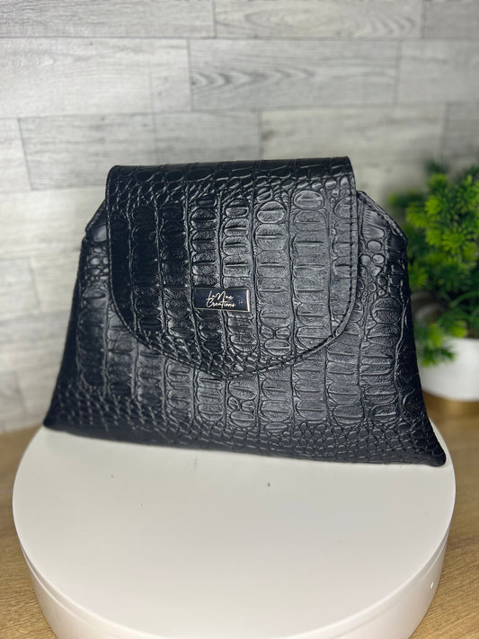 Black Croc Jenesis Crossbody