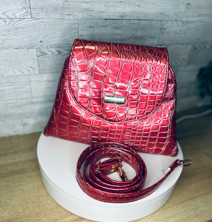 Red Croc Jenesis Crossbody