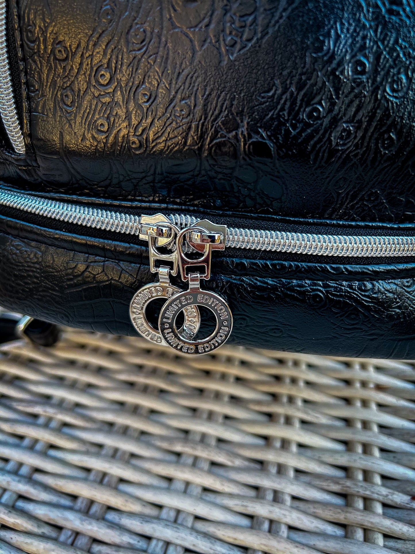 Black Croc Clover Convertible Bag