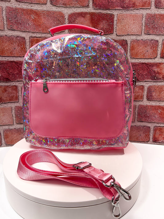 Pink Roses Clear Stadium Bag