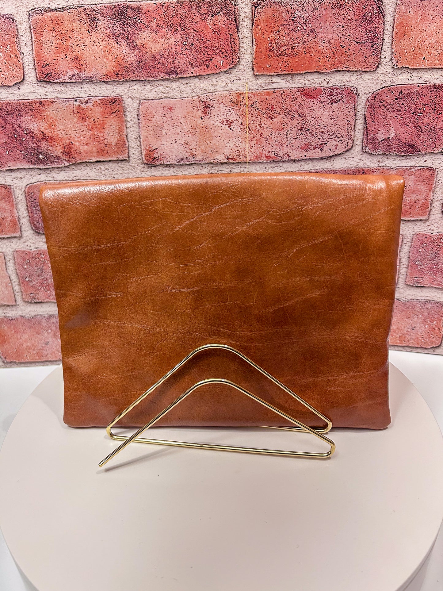 Camel Fold Over Clutch