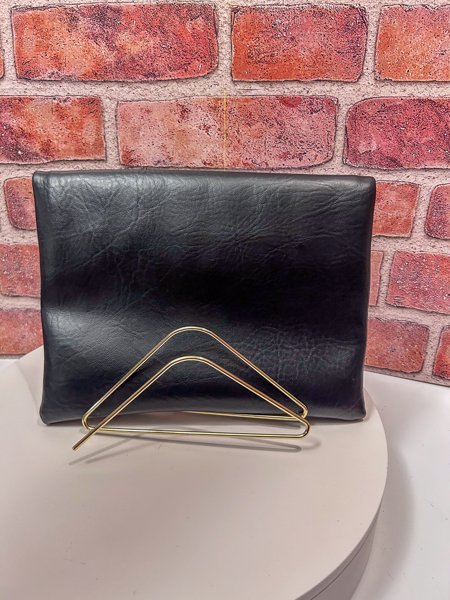 Matte Black Foldover Clutch