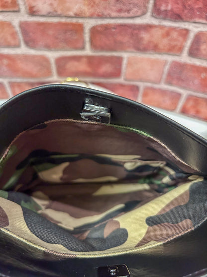 Matte Black Foldover Clutch